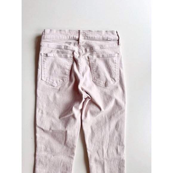 MOTHER The Dazzler Hover Pale Peach Pink High Rise Skinny Jeans, Size 27 - Picture 9 of 16